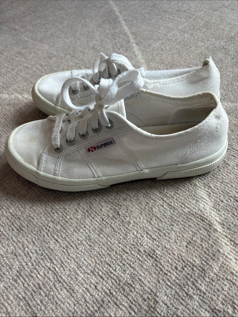 Superga White Low-Top Canvas Sneakers